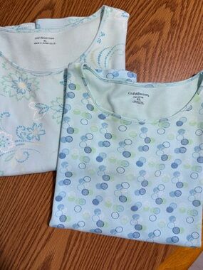 2 Pack - Croft & Barrow -Like New-100% Pima Cotton Short Sleeve Tees, Light Blue